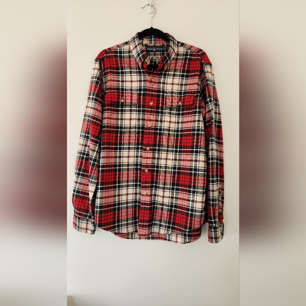 Ralph Lauren- Men's Plaid Flannel T-shirt Size Large